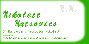 nikolett matsovics business card